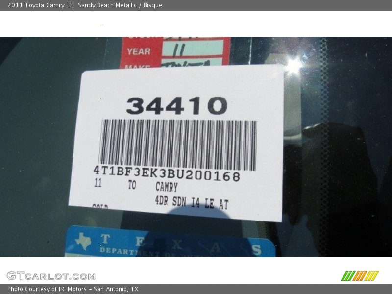 Sandy Beach Metallic / Bisque 2011 Toyota Camry LE