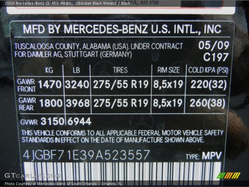 197 - 2009 Mercedes-Benz GL 450 4Matic