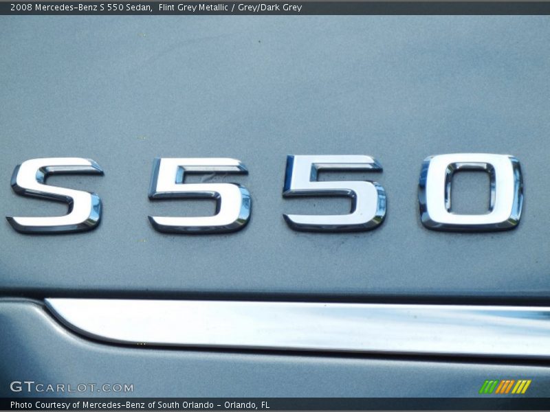 Flint Grey Metallic / Grey/Dark Grey 2008 Mercedes-Benz S 550 Sedan