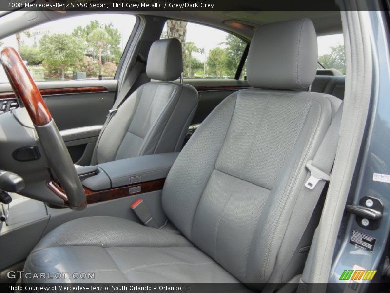 Flint Grey Metallic / Grey/Dark Grey 2008 Mercedes-Benz S 550 Sedan