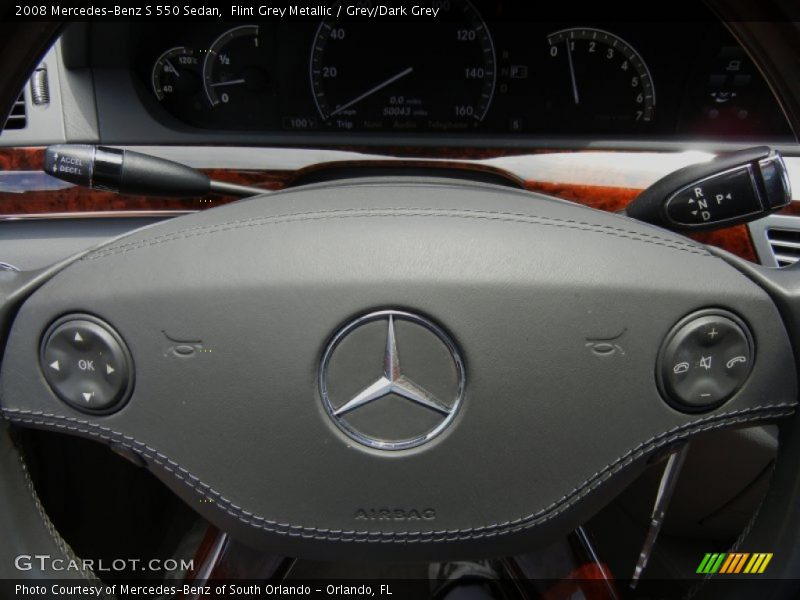 Flint Grey Metallic / Grey/Dark Grey 2008 Mercedes-Benz S 550 Sedan