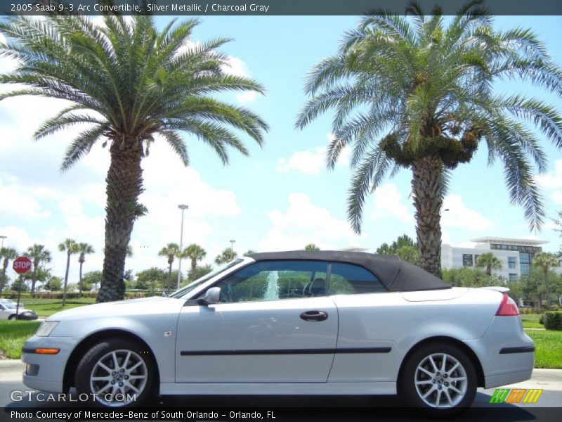Silver Metallic / Charcoal Gray 2005 Saab 9-3 Arc Convertible