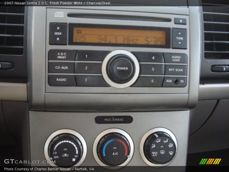 Fresh Powder White / Charcoal/Steel 2007 Nissan Sentra 2.0 S