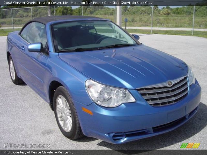 Marathon Blue Pearl / Dark Slate Gray/Light Slate Gray 2008 Chrysler Sebring Touring Convertible