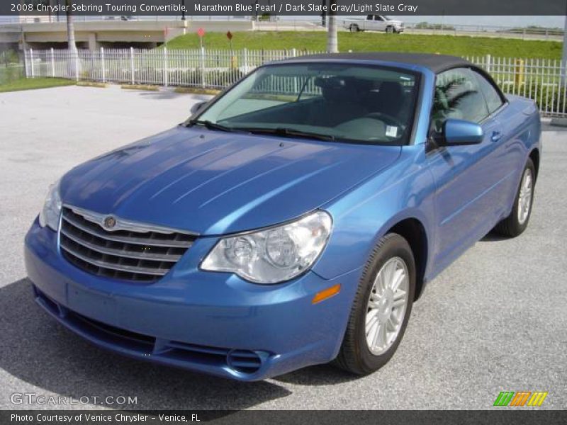 Marathon Blue Pearl / Dark Slate Gray/Light Slate Gray 2008 Chrysler Sebring Touring Convertible