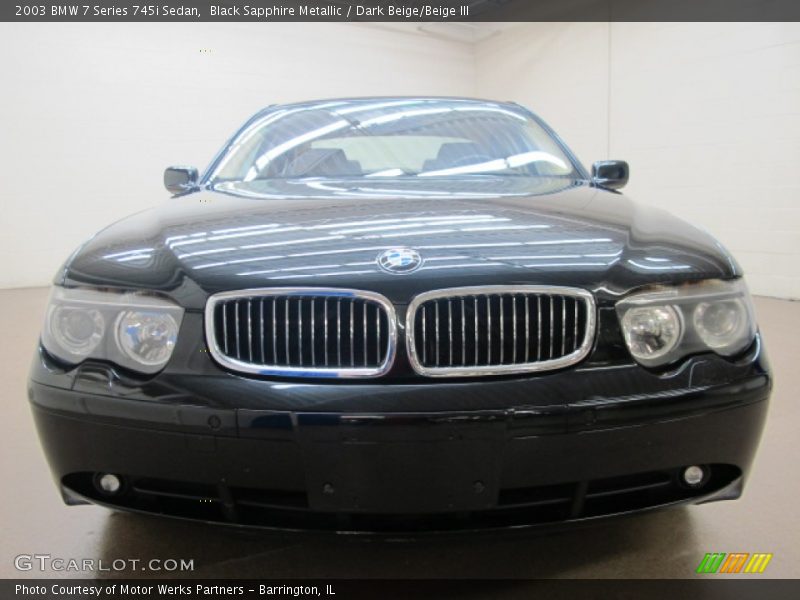 Black Sapphire Metallic / Dark Beige/Beige III 2003 BMW 7 Series 745i Sedan