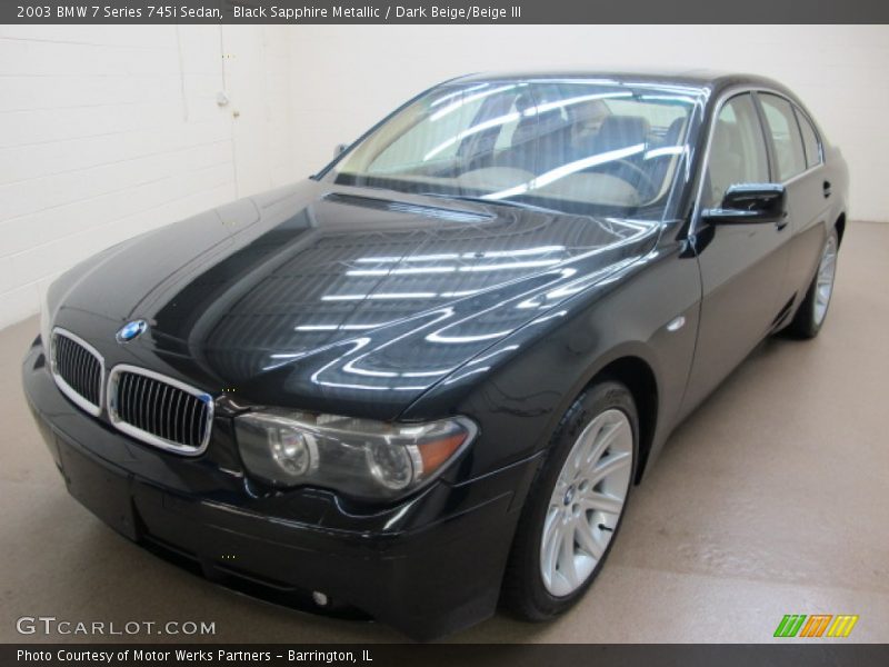 Black Sapphire Metallic / Dark Beige/Beige III 2003 BMW 7 Series 745i Sedan