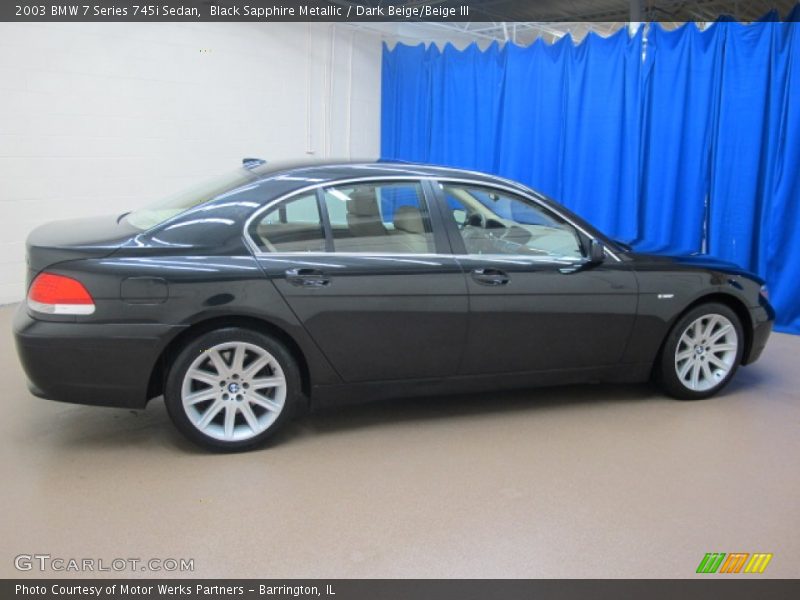 Black Sapphire Metallic / Dark Beige/Beige III 2003 BMW 7 Series 745i Sedan