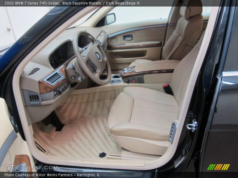 Black Sapphire Metallic / Dark Beige/Beige III 2003 BMW 7 Series 745i Sedan