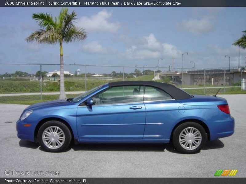 Marathon Blue Pearl / Dark Slate Gray/Light Slate Gray 2008 Chrysler Sebring Touring Convertible