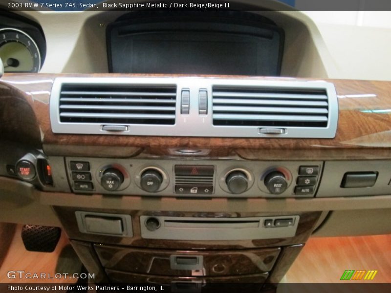 Black Sapphire Metallic / Dark Beige/Beige III 2003 BMW 7 Series 745i Sedan