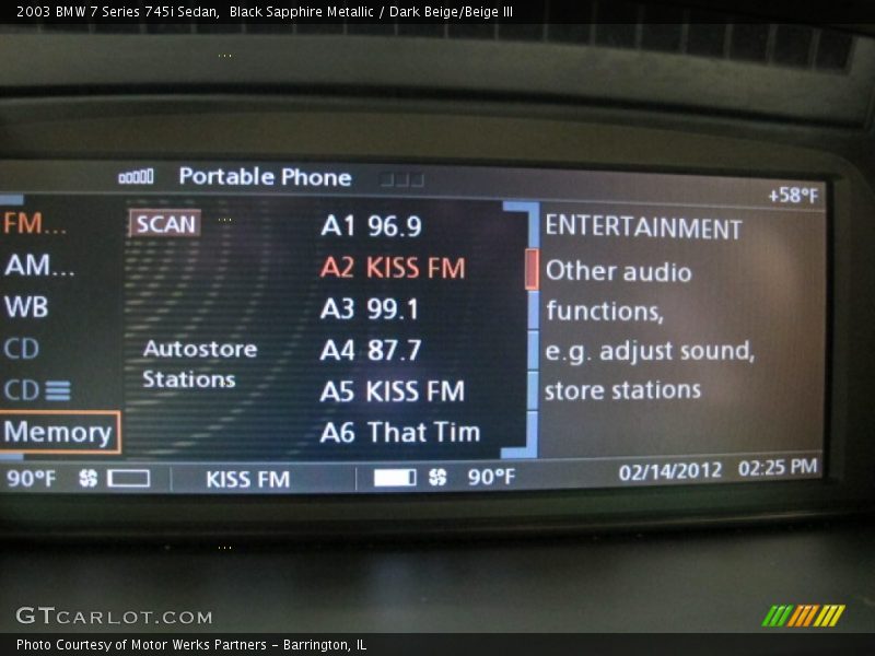 Black Sapphire Metallic / Dark Beige/Beige III 2003 BMW 7 Series 745i Sedan