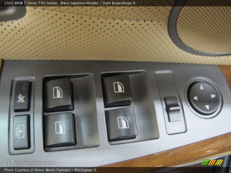Black Sapphire Metallic / Dark Beige/Beige III 2003 BMW 7 Series 745i Sedan