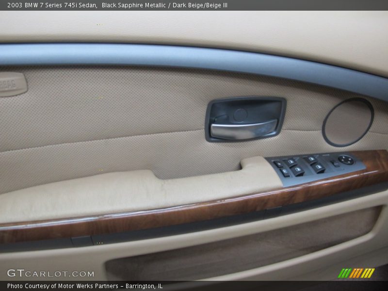 Black Sapphire Metallic / Dark Beige/Beige III 2003 BMW 7 Series 745i Sedan