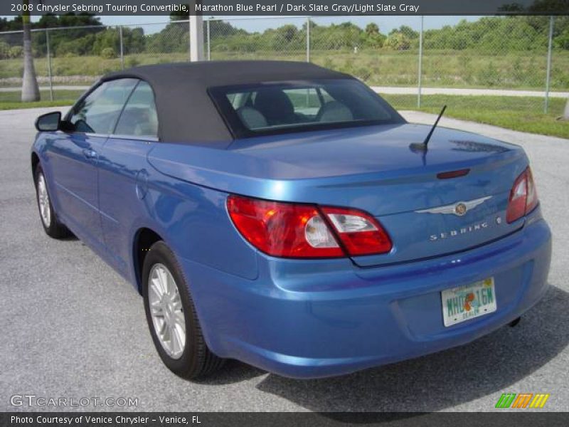 Marathon Blue Pearl / Dark Slate Gray/Light Slate Gray 2008 Chrysler Sebring Touring Convertible