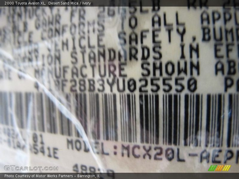 Desert Sand Mica / Ivory 2000 Toyota Avalon XL