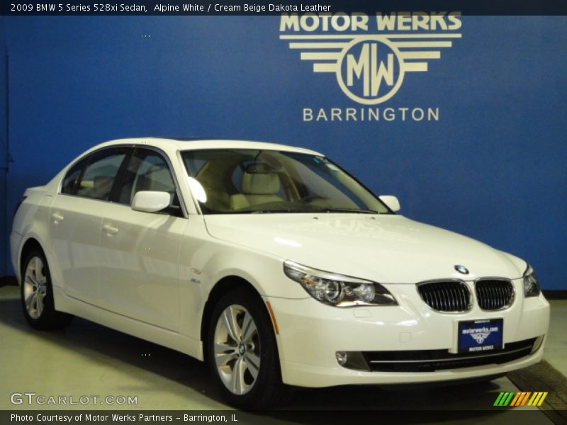 Alpine White / Cream Beige Dakota Leather 2009 BMW 5 Series 528xi Sedan