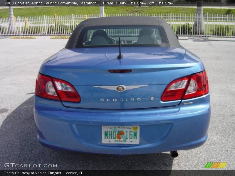 Marathon Blue Pearl / Dark Slate Gray/Light Slate Gray 2008 Chrysler Sebring Touring Convertible