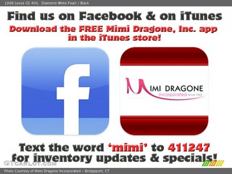 Diamond White Pearl / Black 1998 Lexus GS 400