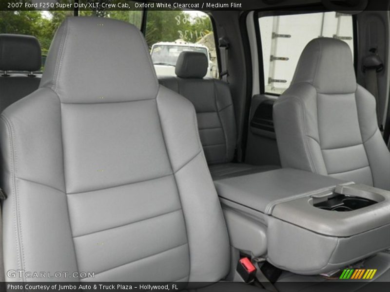 Oxford White Clearcoat / Medium Flint 2007 Ford F250 Super Duty XLT Crew Cab