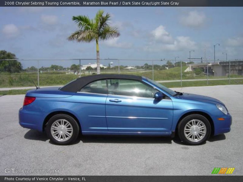 Marathon Blue Pearl / Dark Slate Gray/Light Slate Gray 2008 Chrysler Sebring Touring Convertible