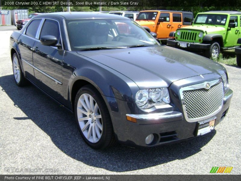 Steel Blue Metallic / Dark Slate Gray 2008 Chrysler 300 C HEMI SRT Design