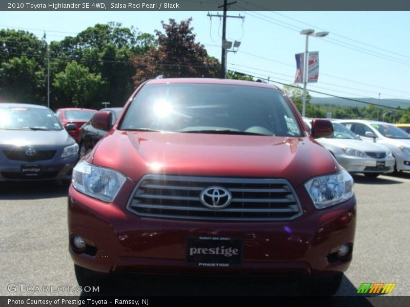 Salsa Red Pearl / Black 2010 Toyota Highlander SE 4WD