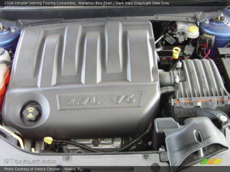 Marathon Blue Pearl / Dark Slate Gray/Light Slate Gray 2008 Chrysler Sebring Touring Convertible