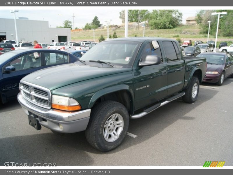 Forest Green Pearl / Dark Slate Gray 2001 Dodge Dakota SLT Quad Cab 4x4