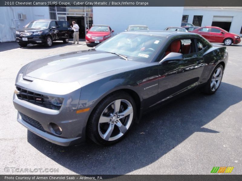 Cyber Gray Metallic / Black/Inferno Orange 2010 Chevrolet Camaro SS/RS Coupe