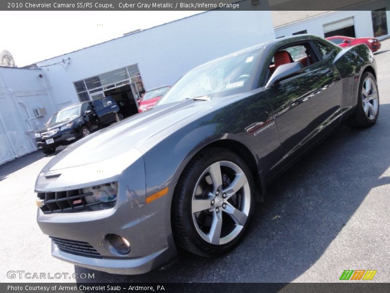 Cyber Gray Metallic / Black/Inferno Orange 2010 Chevrolet Camaro SS/RS Coupe