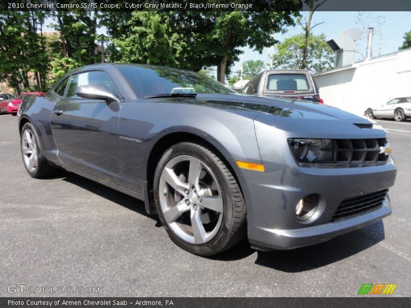 Cyber Gray Metallic / Black/Inferno Orange 2010 Chevrolet Camaro SS/RS Coupe