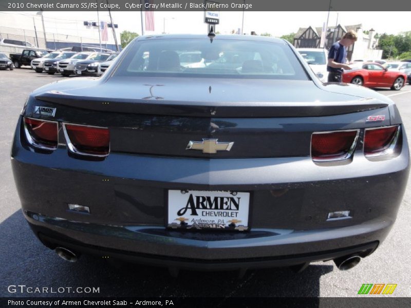 Cyber Gray Metallic / Black/Inferno Orange 2010 Chevrolet Camaro SS/RS Coupe