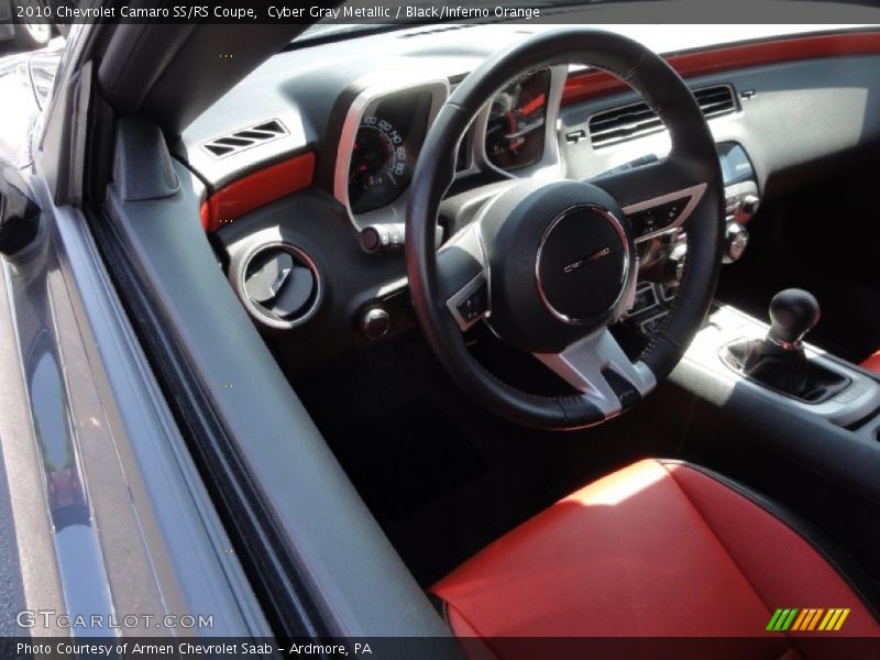 Cyber Gray Metallic / Black/Inferno Orange 2010 Chevrolet Camaro SS/RS Coupe