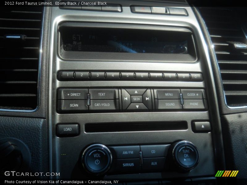Ebony Black / Charcoal Black 2012 Ford Taurus Limited