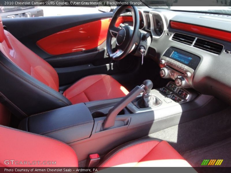 Cyber Gray Metallic / Black/Inferno Orange 2010 Chevrolet Camaro SS/RS Coupe
