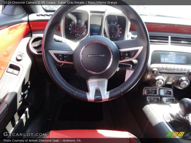 Cyber Gray Metallic / Black/Inferno Orange 2010 Chevrolet Camaro SS/RS Coupe