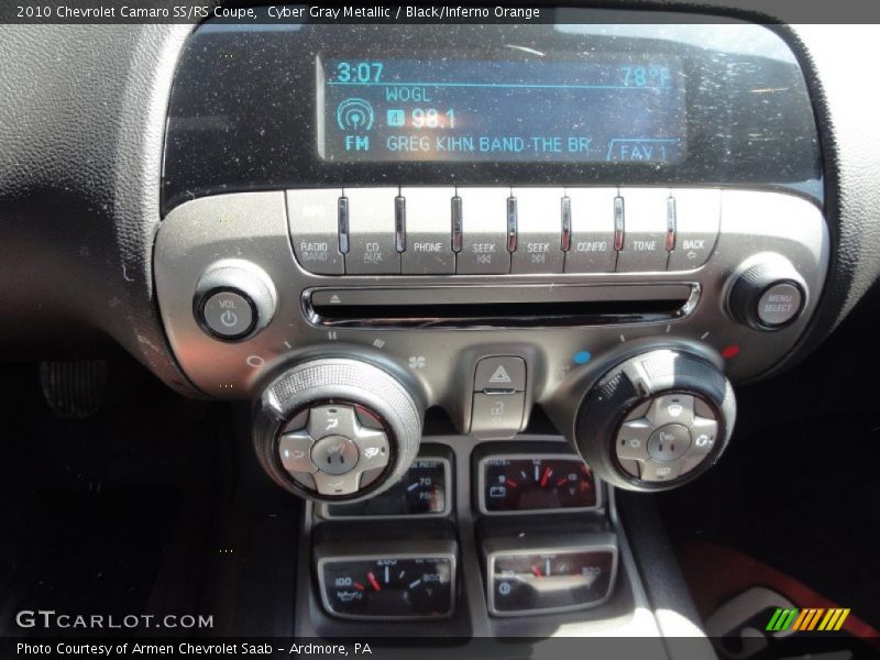 Cyber Gray Metallic / Black/Inferno Orange 2010 Chevrolet Camaro SS/RS Coupe