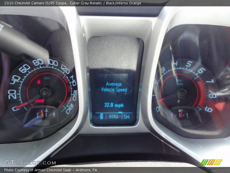 Cyber Gray Metallic / Black/Inferno Orange 2010 Chevrolet Camaro SS/RS Coupe
