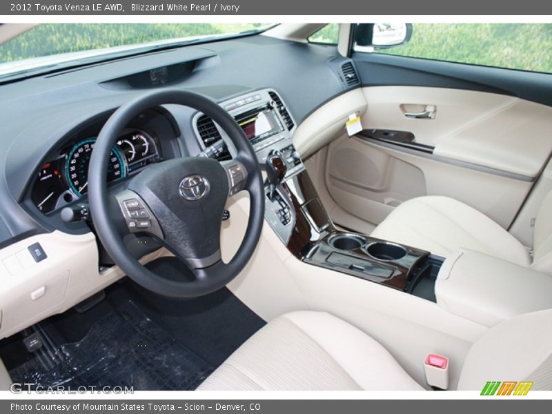 Blizzard White Pearl / Ivory 2012 Toyota Venza LE AWD