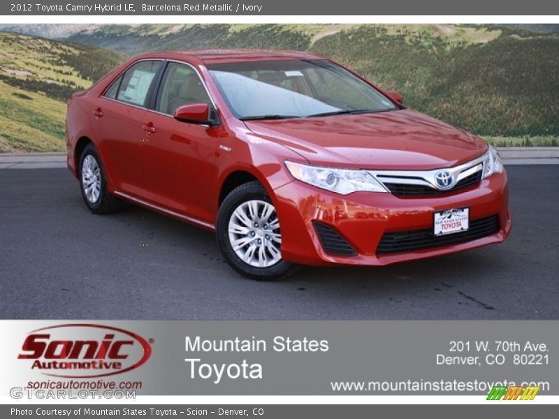 Barcelona Red Metallic / Ivory 2012 Toyota Camry Hybrid LE