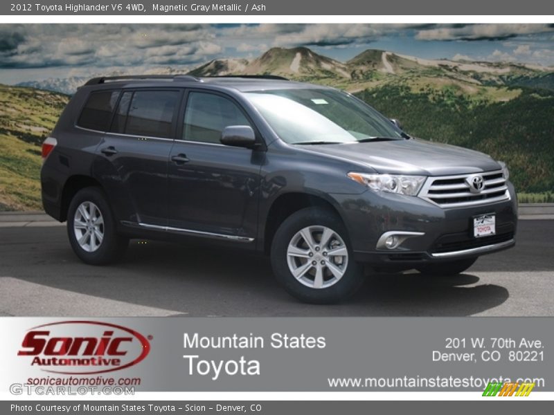 Magnetic Gray Metallic / Ash 2012 Toyota Highlander V6 4WD