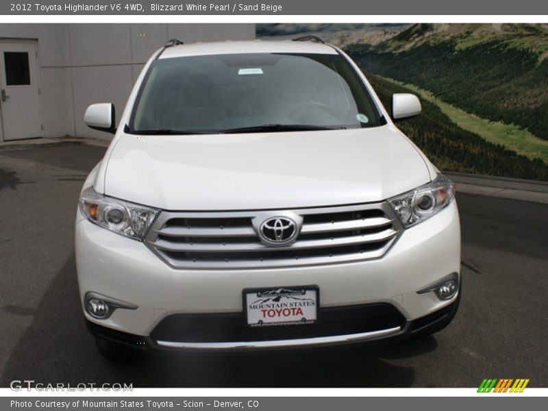 Blizzard White Pearl / Sand Beige 2012 Toyota Highlander V6 4WD