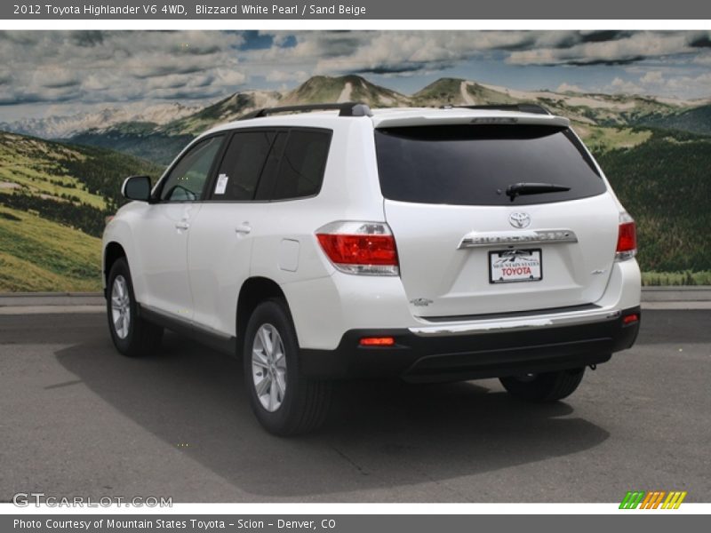 Blizzard White Pearl / Sand Beige 2012 Toyota Highlander V6 4WD
