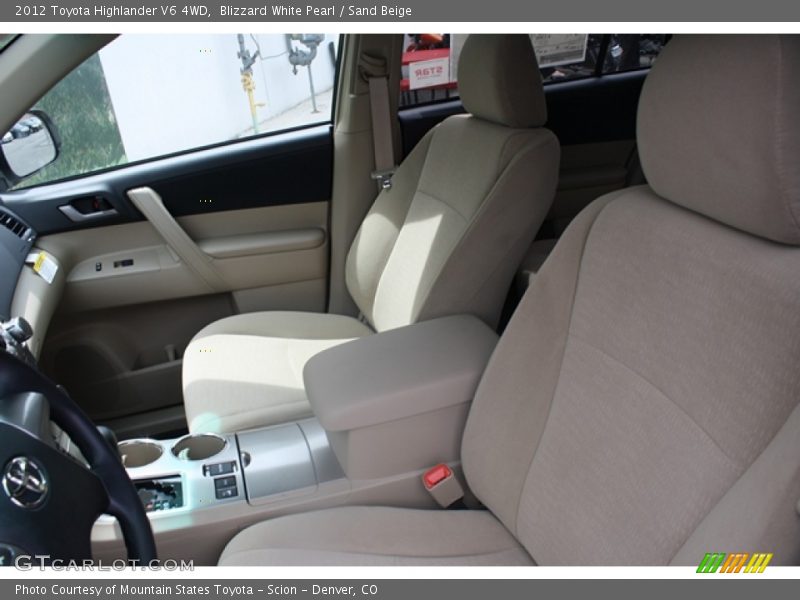 Blizzard White Pearl / Sand Beige 2012 Toyota Highlander V6 4WD