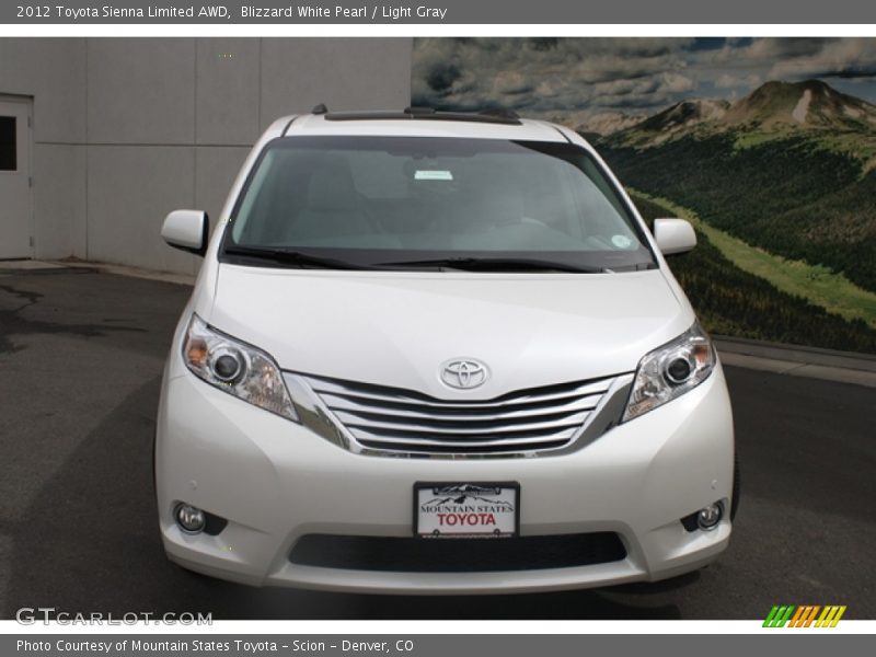 Blizzard White Pearl / Light Gray 2012 Toyota Sienna Limited AWD