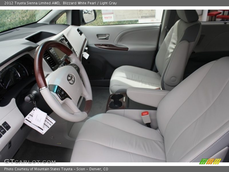Blizzard White Pearl / Light Gray 2012 Toyota Sienna Limited AWD