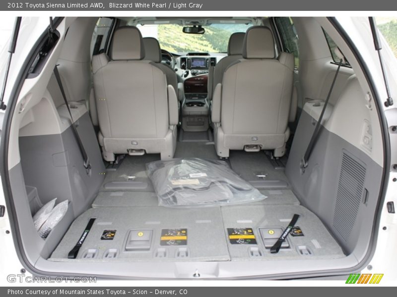Blizzard White Pearl / Light Gray 2012 Toyota Sienna Limited AWD