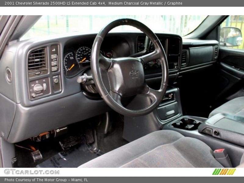 Medium Charcoal Gray Metallic / Graphite 2001 Chevrolet Silverado 2500HD LS Extended Cab 4x4