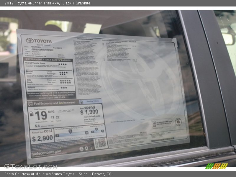  2012 4Runner Trail 4x4 Window Sticker